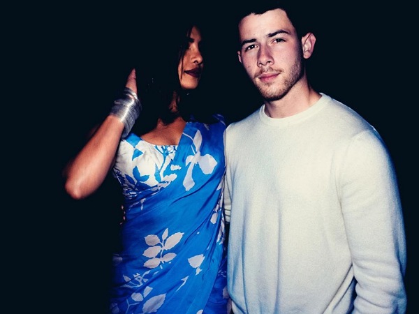 Priyanka Chopra In A Blue Printed Saree