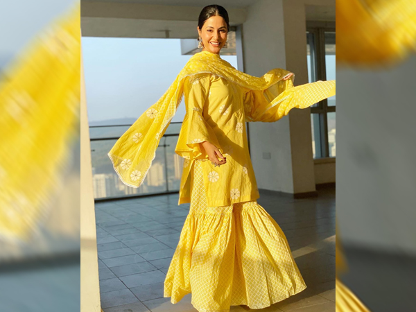 Hina Khan In Yellow Sharara For Ramadan