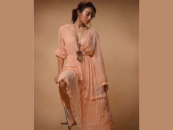 Surbhi Jyoti In A Peach Flared Dress Surbhi Jyoti In A Peach Flared Dress