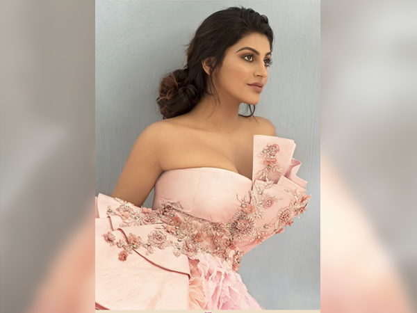 Yashika Aannand In Baby Pink Ball Gown