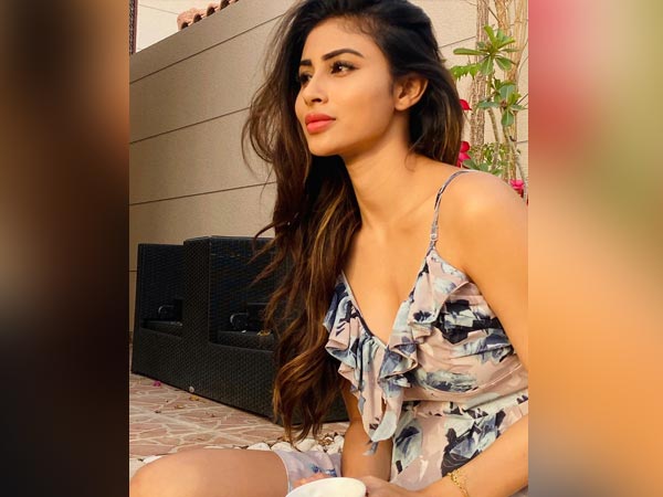 Mouni Roy In A Blue Floral Dress
