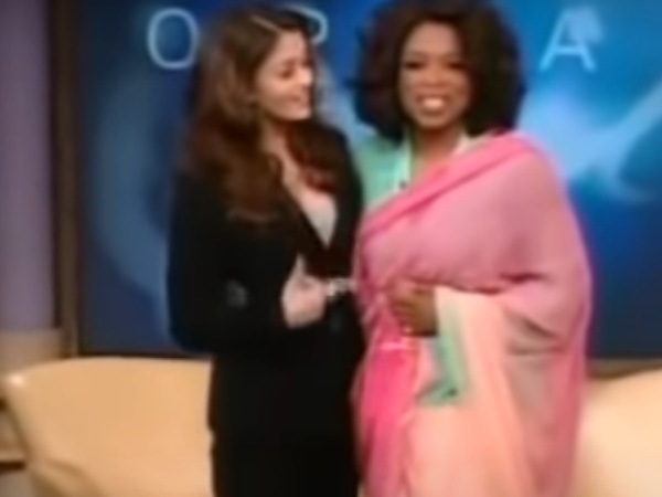 Aishwarya Rai Bachchan Tied A Saree Around Oprah Winfrey At her show