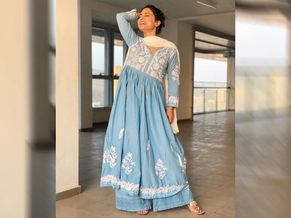 Hina Khan In A Blue Ethnic Attire