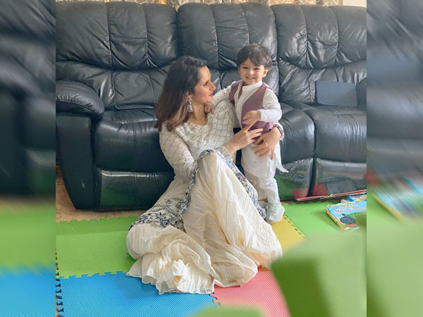 Sania Mirza & Son Izhaan In White On Eid