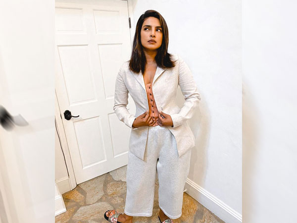 Priyanka Chopra In A White Pantsuit