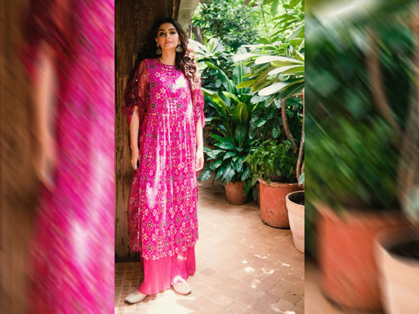 Sonam Kapoor In A Printed Kurti & Flared Bottoms