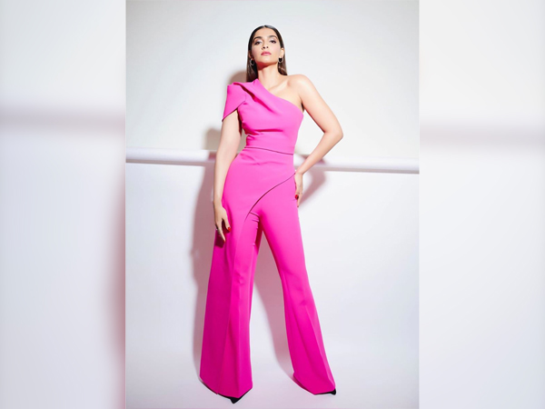 Sonam Kapoor In A One-Shoulder Pink Jumpsuit