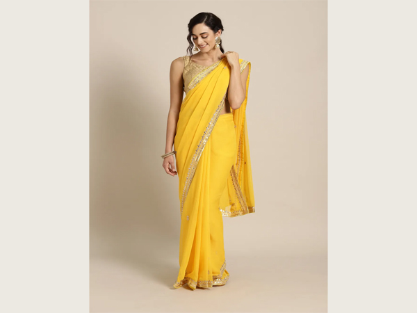 Yellow Saree For School/College Farewell