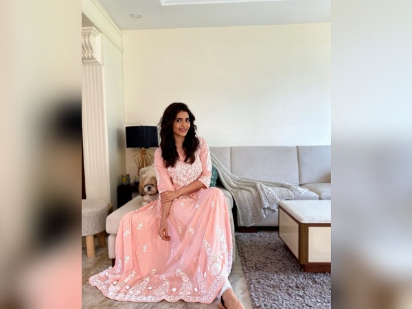 Karishma Tanna In A Peach Ensemble