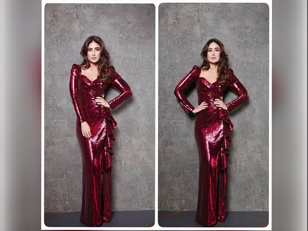 Kareena Kapoor In A Maroon Metallic Gown