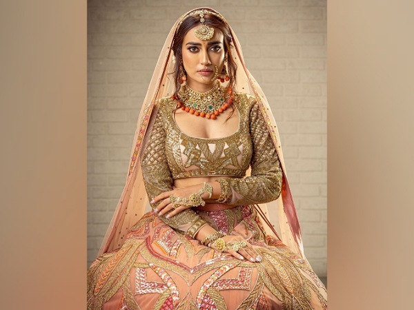 Surbhi Jyoti In A Peach Bridal Lehenga