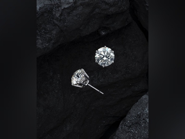 Diamond stud earrings for long hair