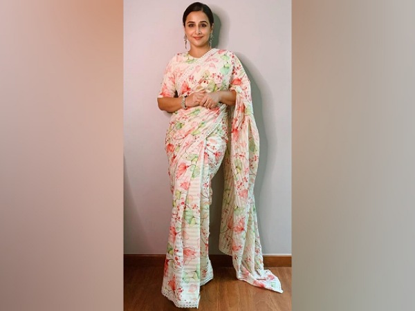 Vidya Balan In A Floral Chanderi Saree