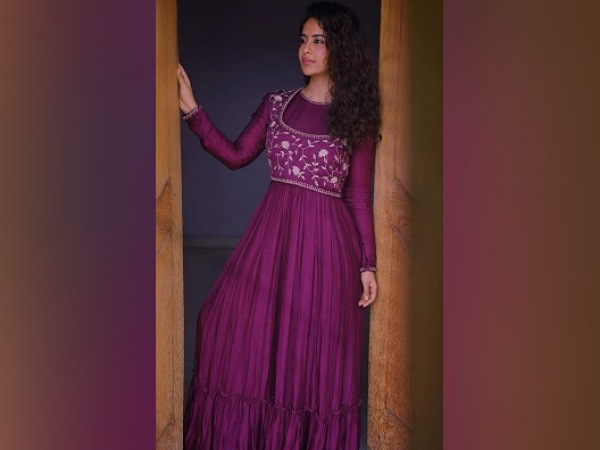 Avika Gor In A Dark Magenta Dress
