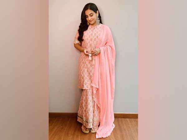 Vidya Balan In A Blush Pink Sharara Suit