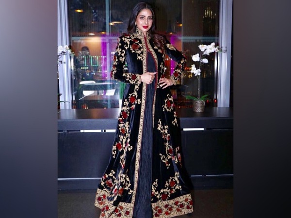 Sridevi In A Blue Ensemble With Jacket