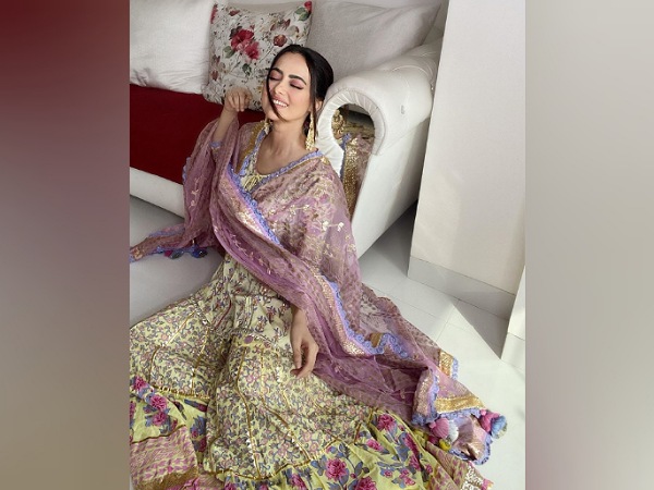 Sana Khan’s Printed Sharara Suit