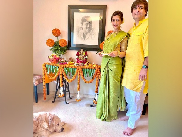 Sonali Bendre In A Pear-Green Saree