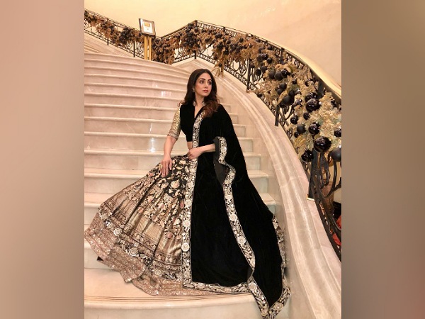 Sridevi In A Black And Golden Lehenga