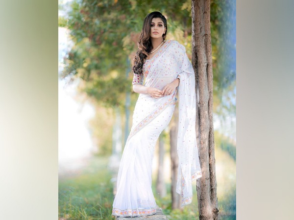 Yashika Aannand In A Pastel Blue Saree