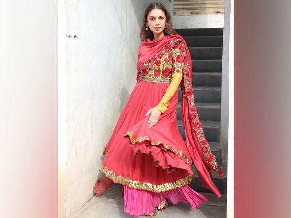 Aditi Rao Hydari In A Red Anarkali