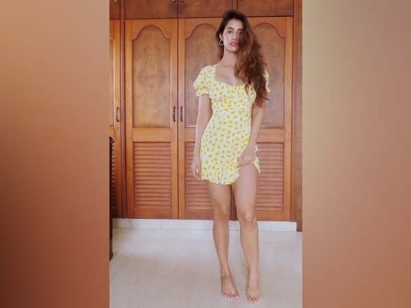 Disha Patani In A Yellow Printed Dress