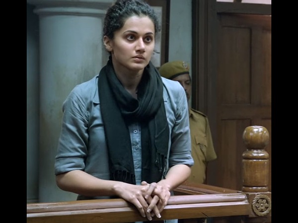 Taapsee Pannu In A Blue Shirt And Stole Taapsee Pannu In A Blue Shirt And Stole