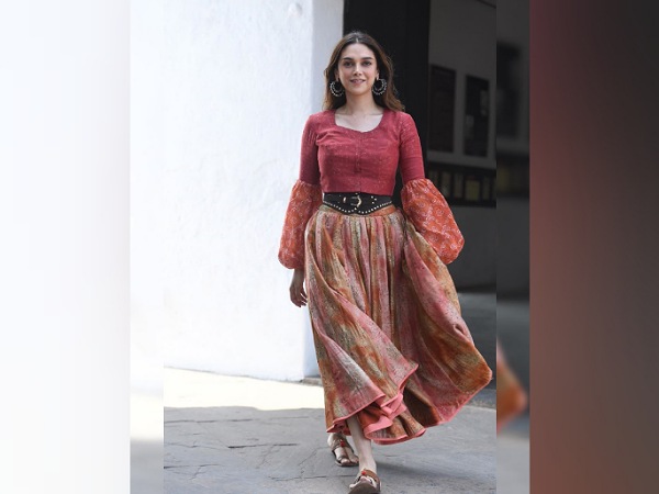 Aditi Rao Hydari In A Red Top And Skirt