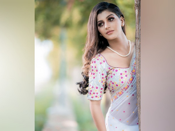 Yashika Aannand In A Pastel Blue Saree