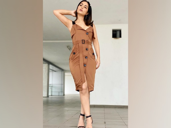Hina Khan In A Brown Dress