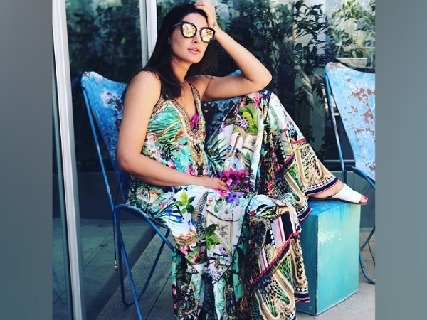 Nargis Fakhri In A Colourful Printed Dress
