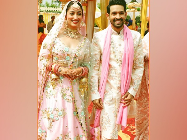 Yami Gautam In A Pink Bridal Lehenga