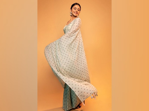 Rakul Preet Singh In A Green Handloom Saree