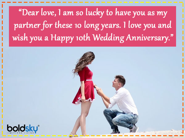Wishes For 10th Wedding Anniversary