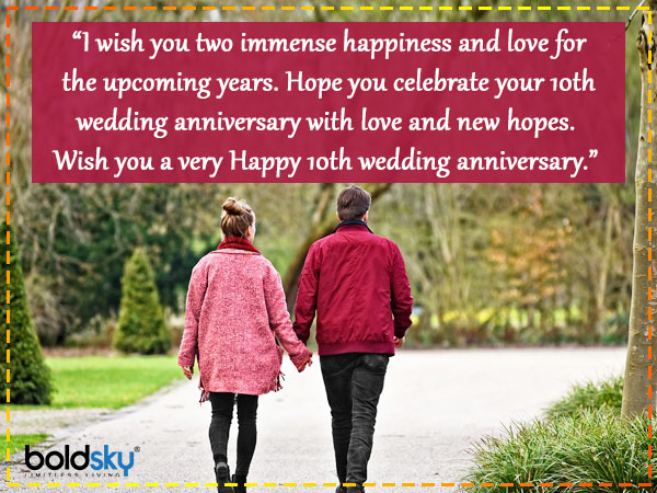 Wishes For 10th Wedding Anniversary