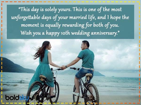 Wishes For 10th Wedding Anniversary