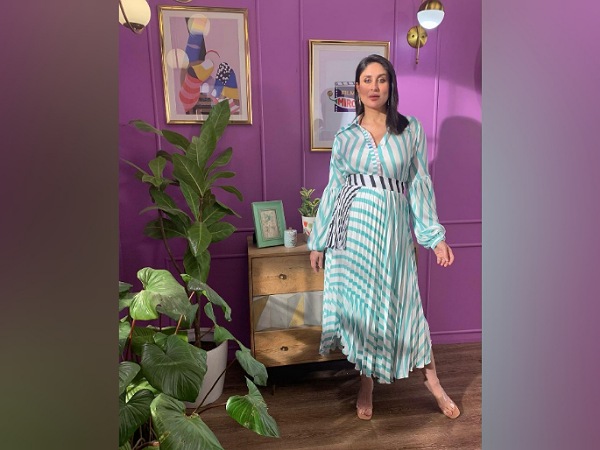 Kareena Kapoor In A Striped Dress
