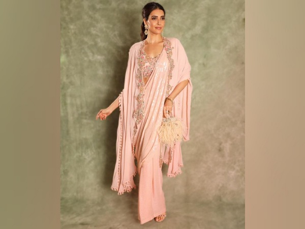 Karishma Tanna In A Pale Peach Saree