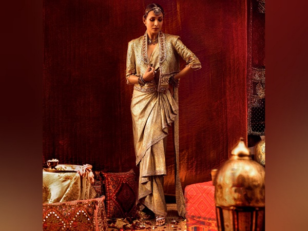 Malaika Arora In Golden Concept Saree