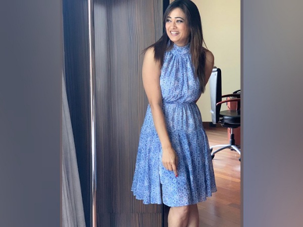 Shweta Tiwari In A Blue Printed Dress