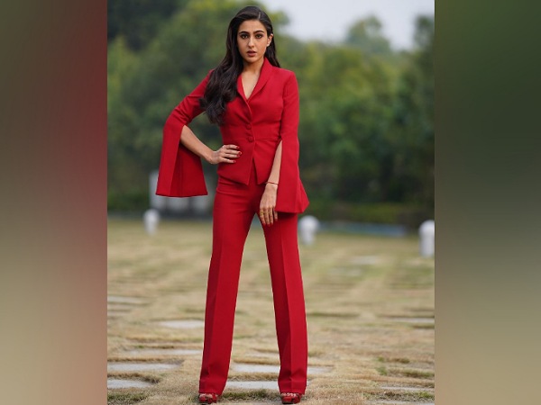 Sara Ali Khan In A Red Pantsuit