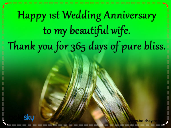 1st Wedding Anniversary: Quotes & Wishes