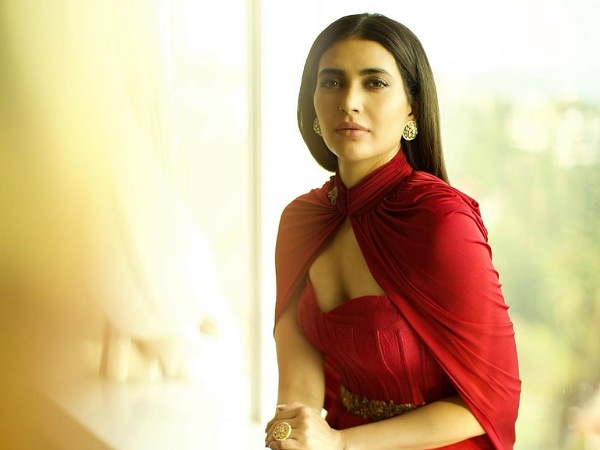 Karishma Tanna In A Classy Red Cape Gown Karishma Tanna In A Classy Red Cape Gown