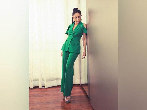 Nushrat Bharucha In A Green Pantsuit
