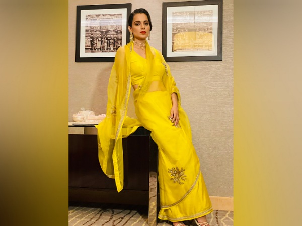 Kangana Ranaut In A Bright Yellow Saree