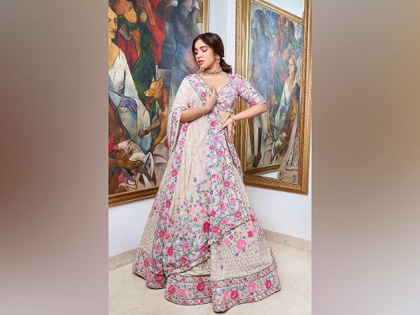 Bhumi Pednekar In A Pink Floral Lehenga