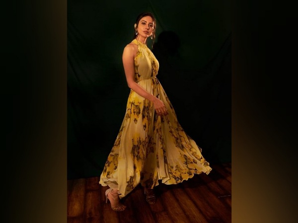 Rakul Preet Singh In A Yellow Floral Dress