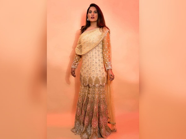Richa Chadha In A Shimmering Golden Ensemble