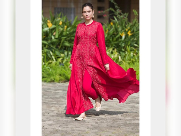 Ankita Lokhande In An Embroidered Slit Ensemble