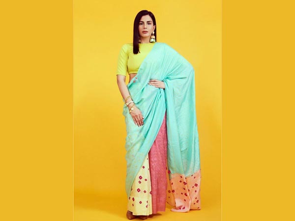 Kirti Kulhari In Multi Neon Shades Saree